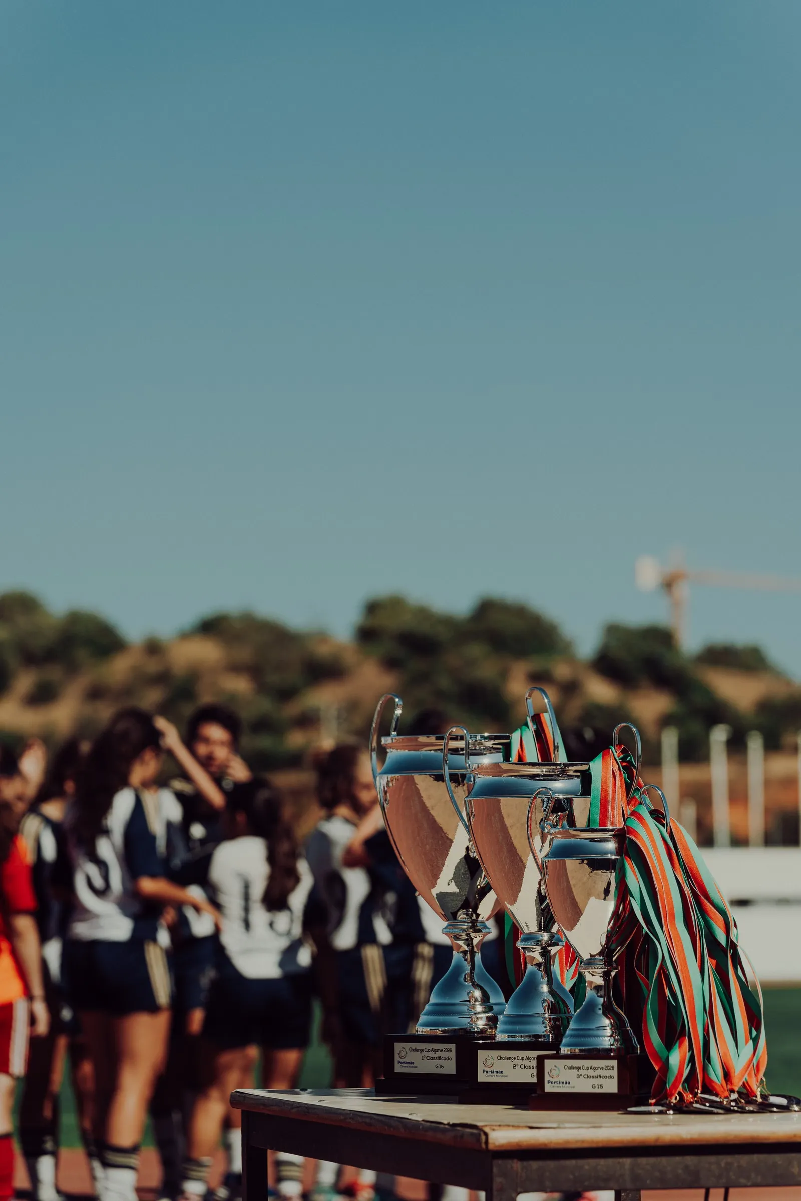 The trophy and the emotion of competition.